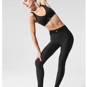 Alo Yoga Airlift High-Waist 7/8 Line Up Legging Black XXS NWOT